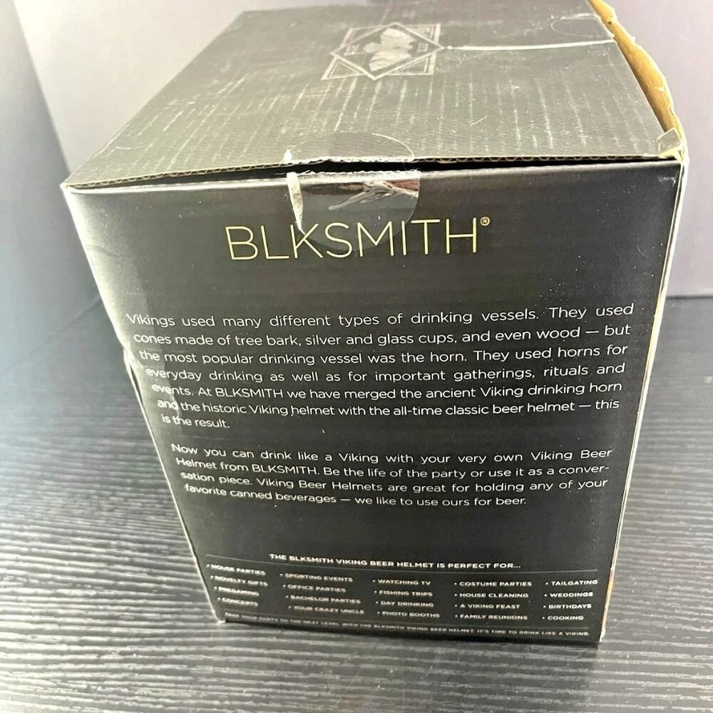Blksmith Viking Beer Helmet Standard Hands-Free Drinking Age 21+ Silver Fun Part
